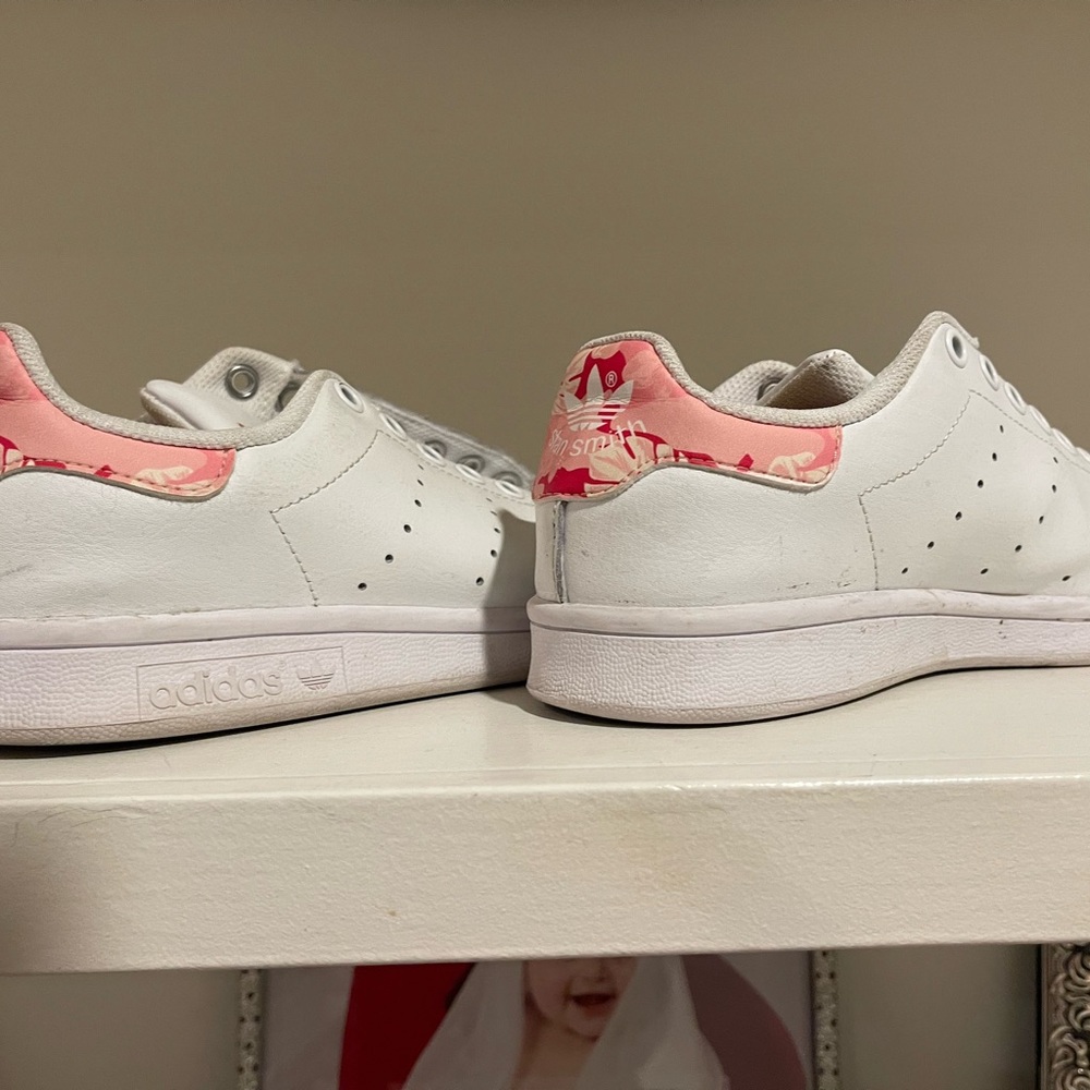 Adidas Kids White and Pink Sneakers